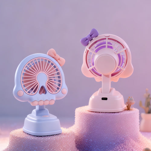 Damen Bærbar Håndvifte i unikt Hodeskalle-design Skanto