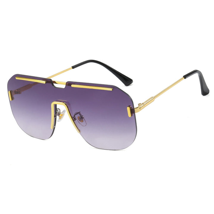 Dame geometrisk solbrille med stilramme i metall og UV-beskyttelse Skanto