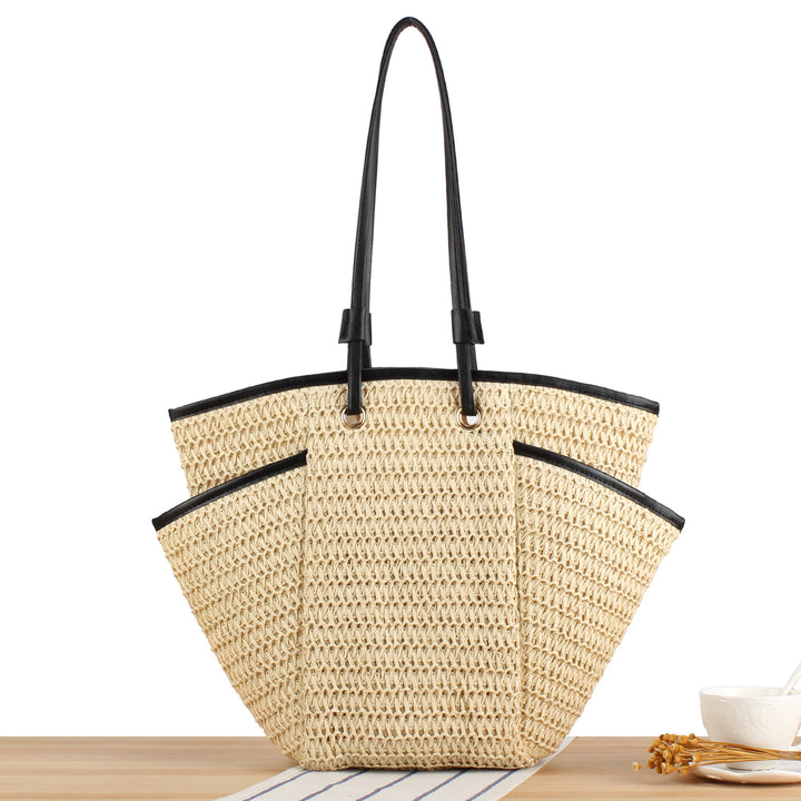 Tote bag with thoughtful compartment design and durable leather handles Skanto