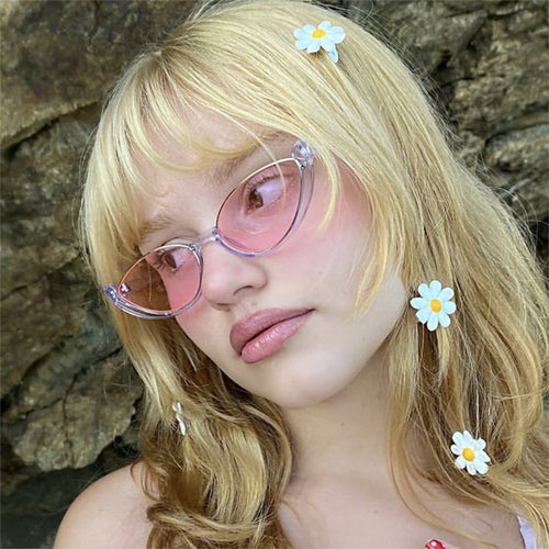 Dame Cat-Eye solbriller med diskret ramme og polarisert glass Skanto