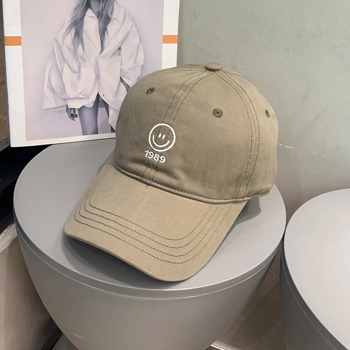 Herre Casual Smiley Brodert Baseball Cap Skanto