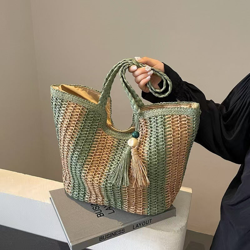 Designer Strandveske med Strukturert Veving Skanto
