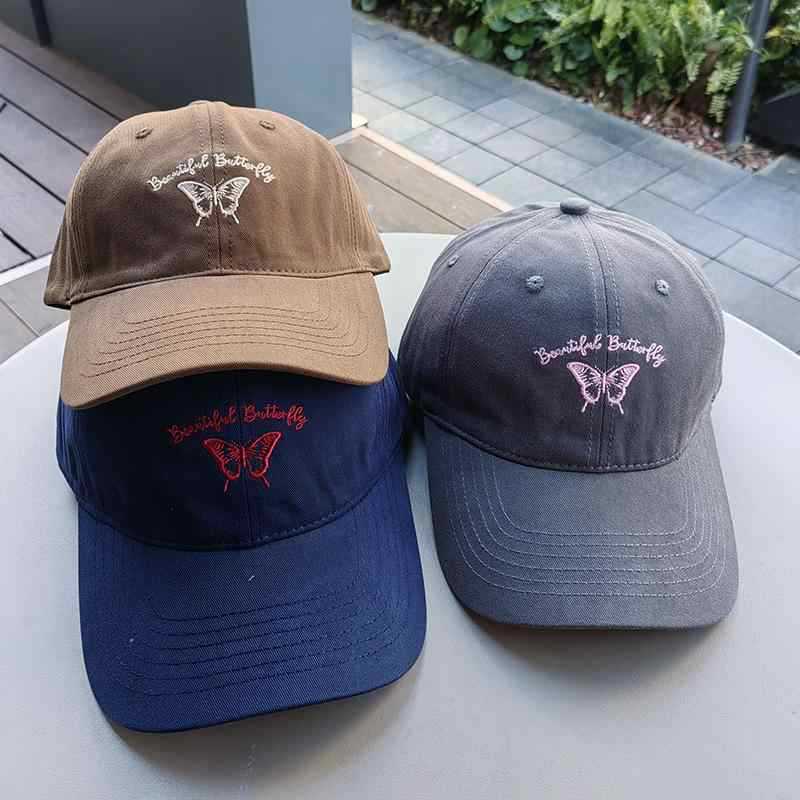 Kvinnens broderte sommerfugl caps Skanto