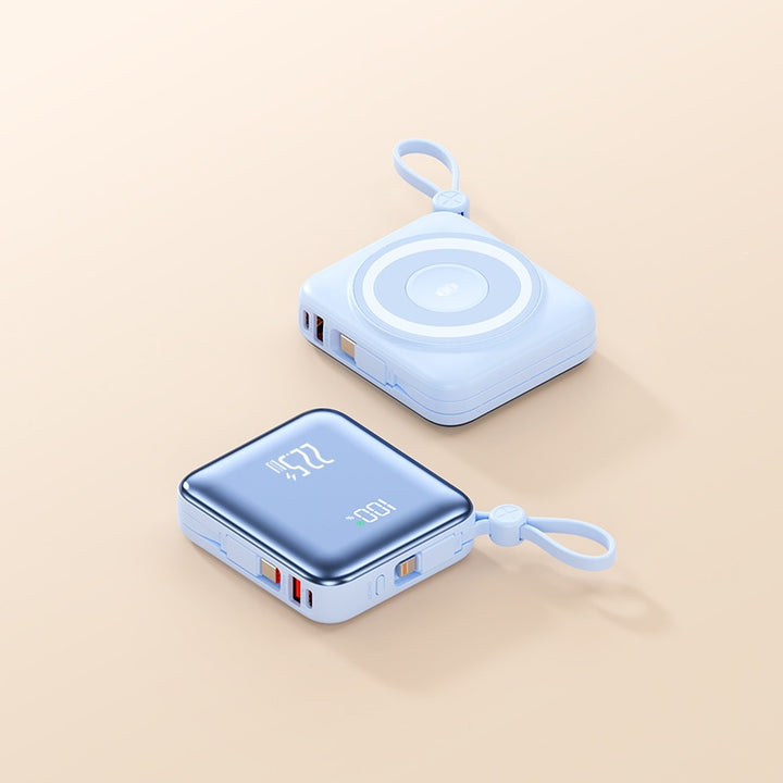 Bærbar trådløs powerbank med smart ladefunksjon og LCD skjerm Skanto