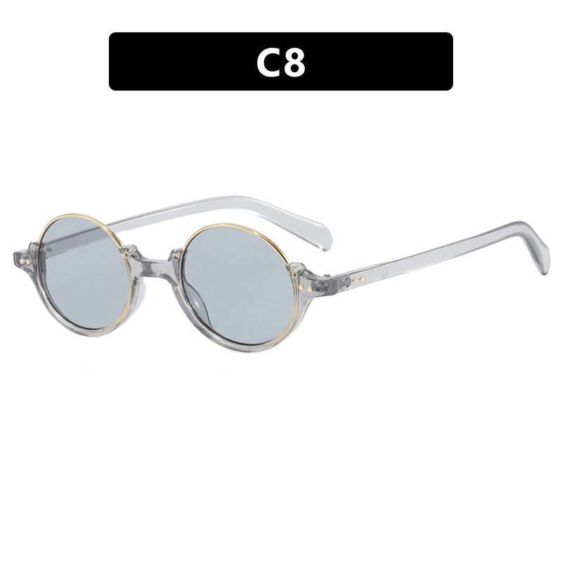 Women's round sunglasses with elegant plastic-coated frame Skanto