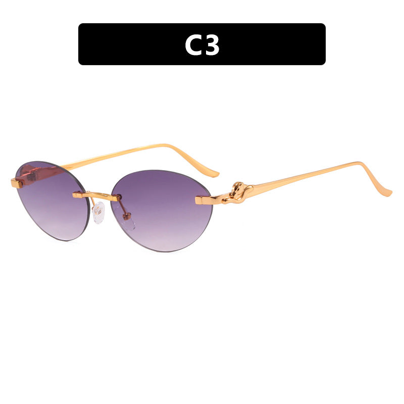 Women's round sunglasses with elegant, semi-transparent frame and stylish details Skanto