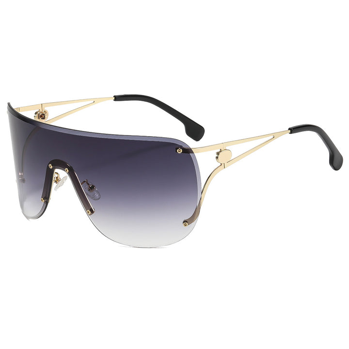Dame visir-lignende solbrille med elegant metallramme Skanto