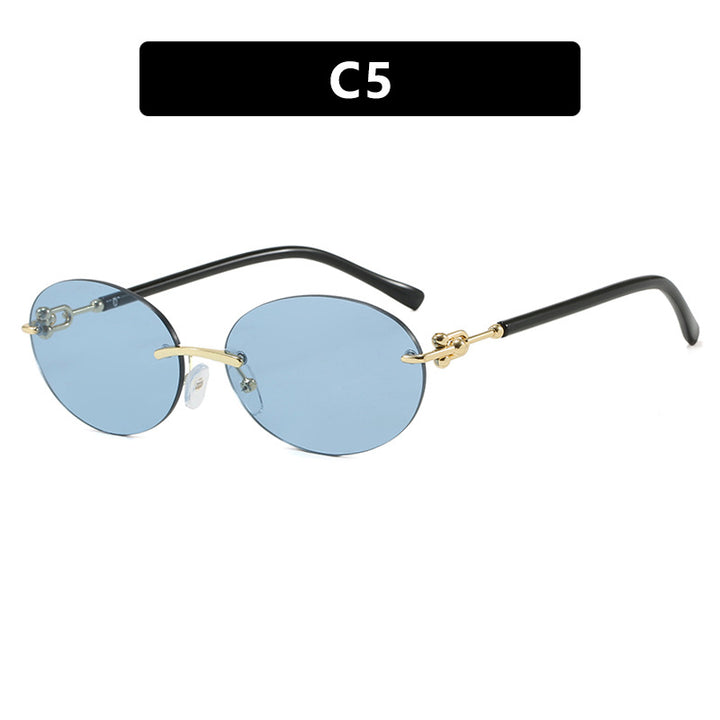 Women's oval sunglasses with luxurious metal frame and mirrored lenses Skanto