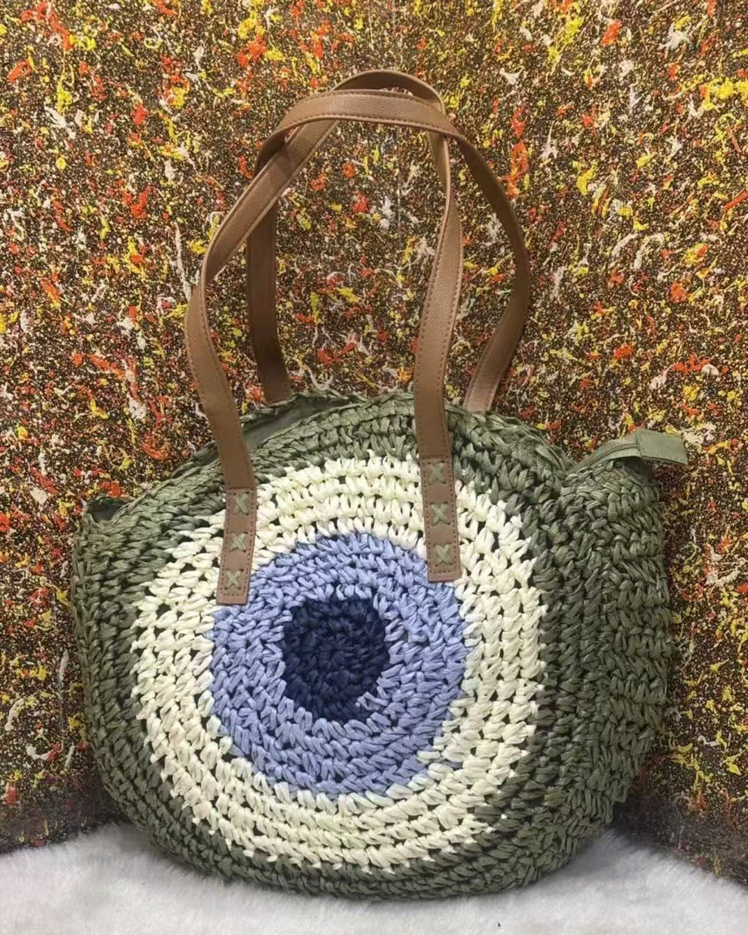 Rund Makramee Strandveske Skanto