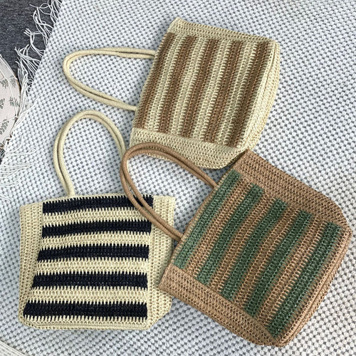 Designer Bastveske med grafisk stripe mønster Skanto
