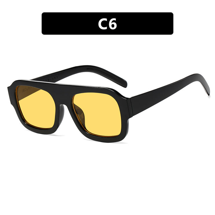 Women's fashionable square sunglasses with eye-catching animal print design Skanto