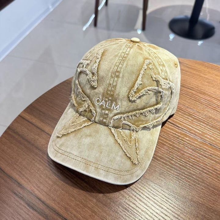 Unisex Slittet Denim Brodert Caps Skanto