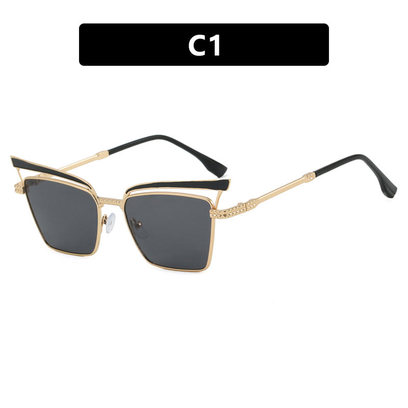 Women's square designer glasses with filigree metal frame Skanto