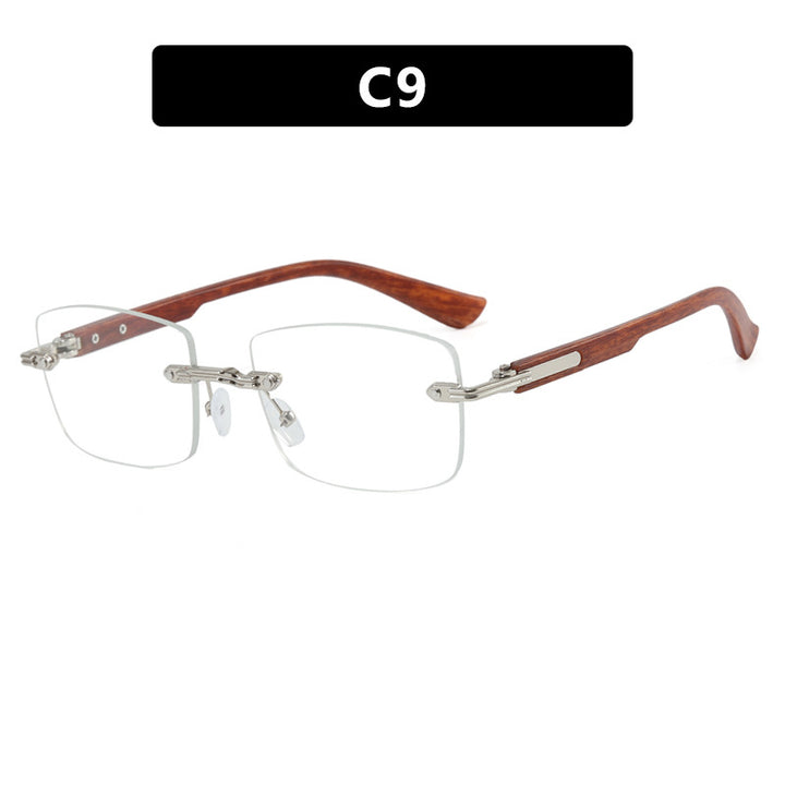 Women's square sunglasses with wood frame and gradient lenses Skanto