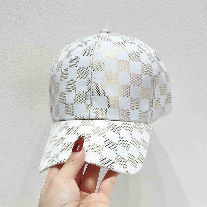 Kvinne Stilige Rute Mønster Baseball Caps Skanto