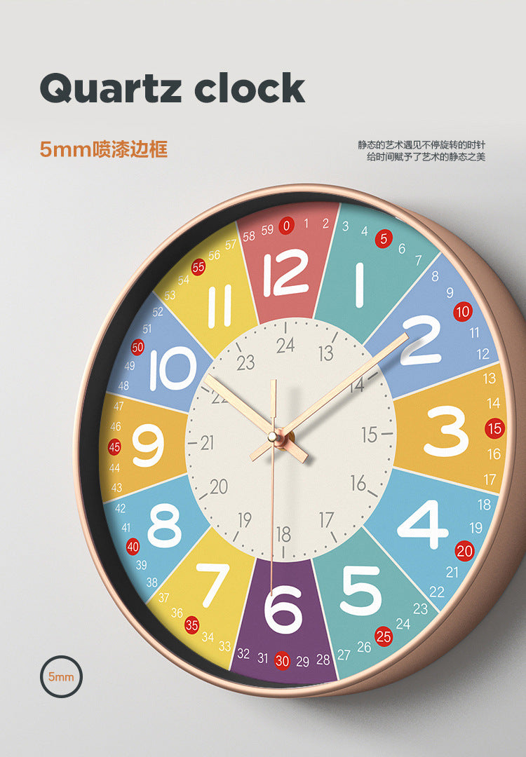 Color time Silent Kids' Clock – Silent Wall Clock with Educational Design | Skanto
