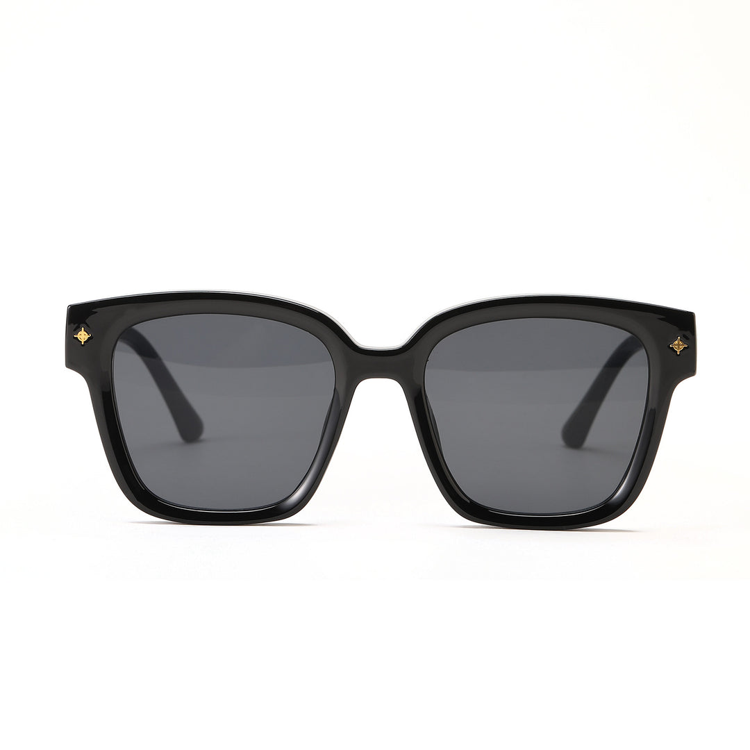 Dame moteriktig firkantet solbrille med gjennomsiktig ramme Skanto