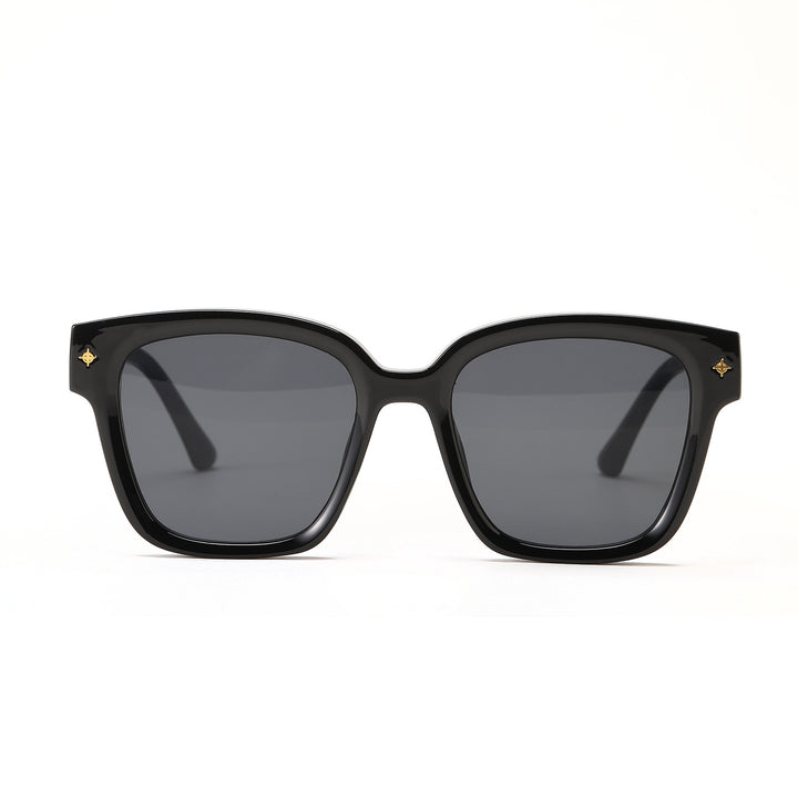 Dame moteriktig firkantet solbrille med gjennomsiktig ramme Skanto