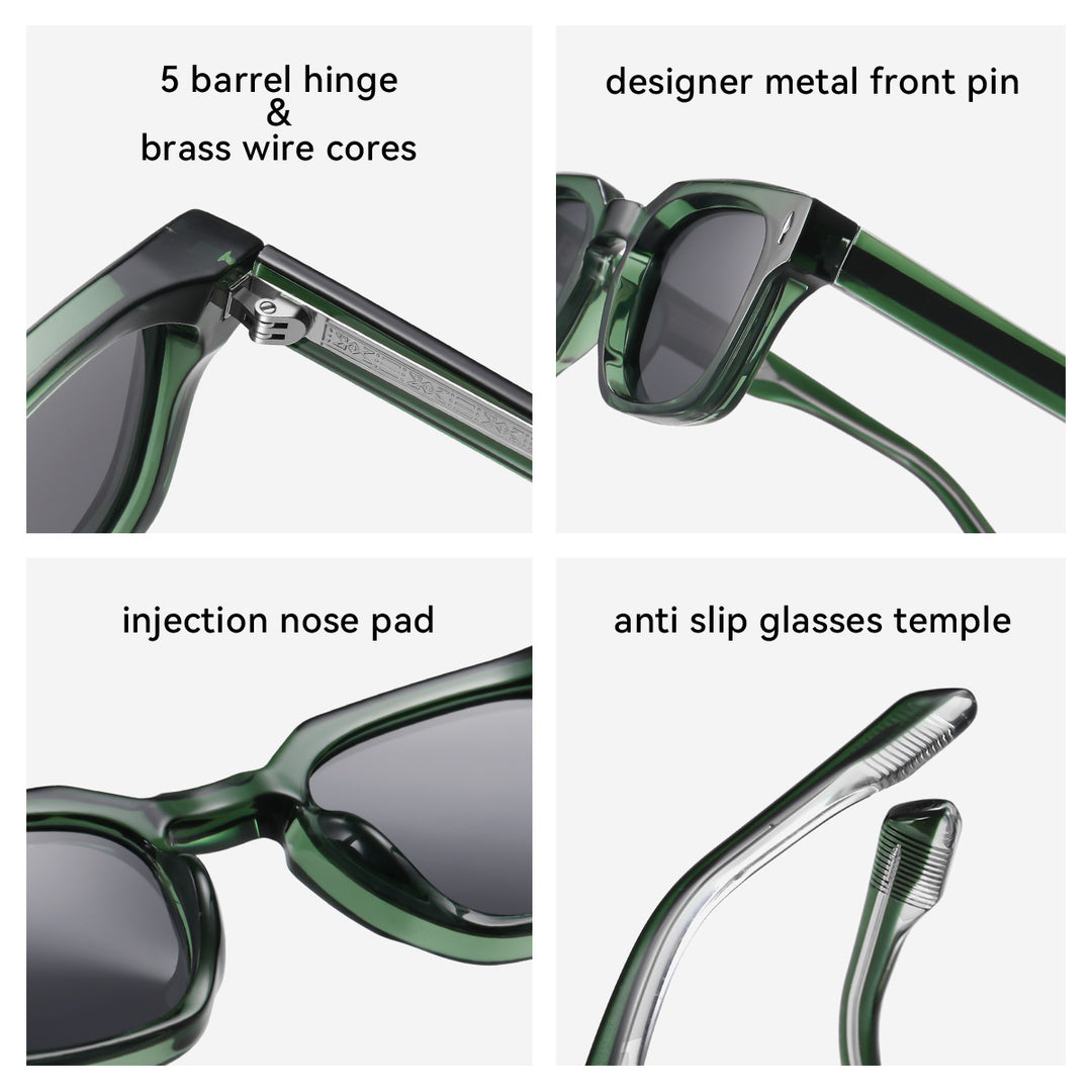 Dame moteriktig solbrille med firkantet ramme og gradientlinser Skanto