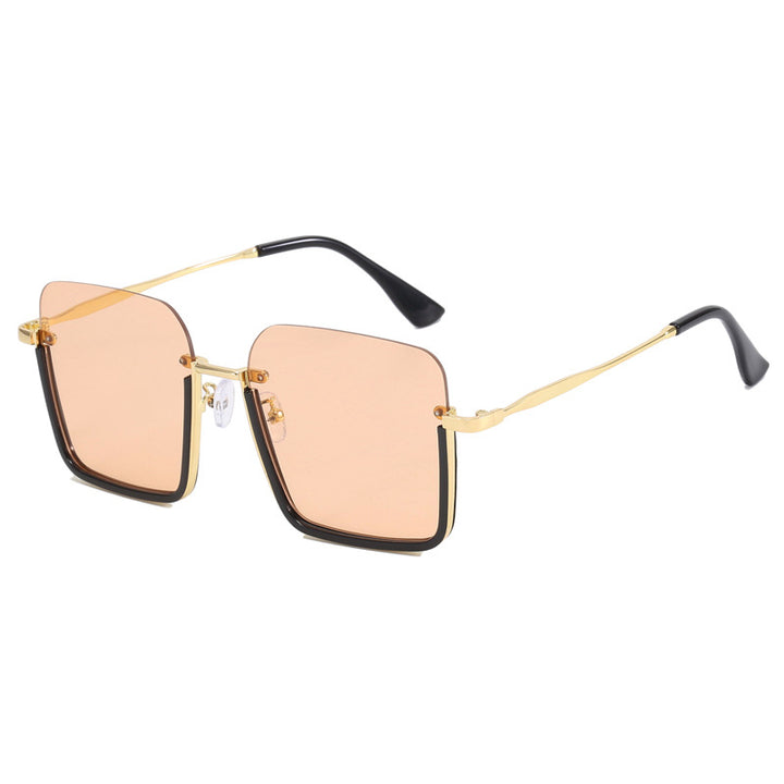 Dame oversized solbrille med elegant geometrisk ramme Skanto