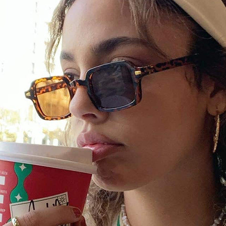 Women's exclusive square sunglasses with elegant metal frame and UV protection Skanto
