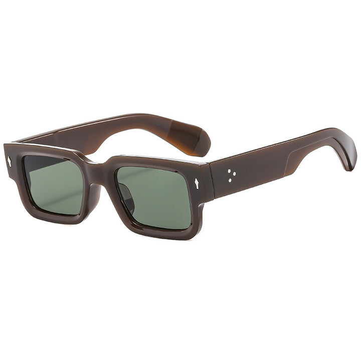 Dame mote firkantet solbrille med robust ramme Skanto
