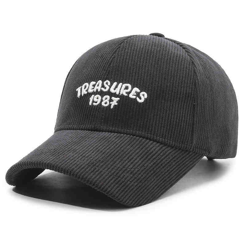Kvinne Cordfløyel Brodert Baseball Caps Skanto