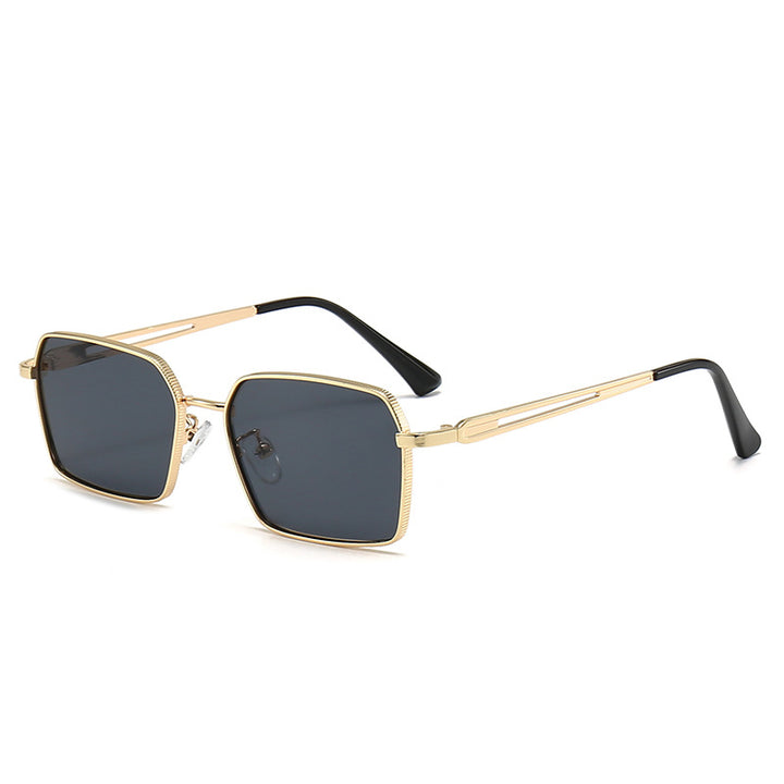Dame kvadratisk solbrilles med minimalistiske metallaccents Skanto