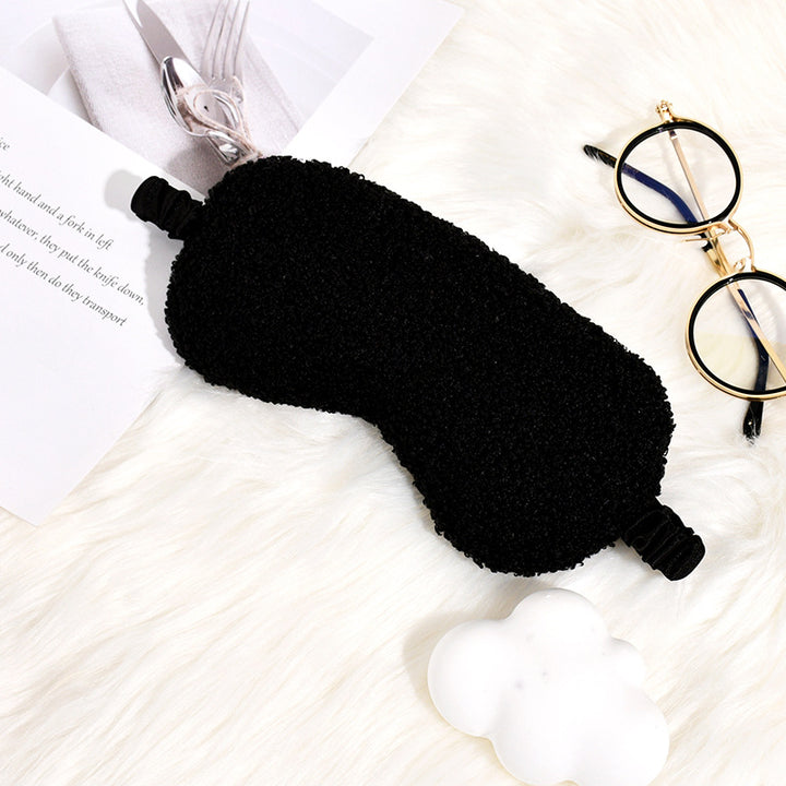 Dame nan kosete Thermo søvnmaske i teddyfleece med justerbart satinstropp Skanto