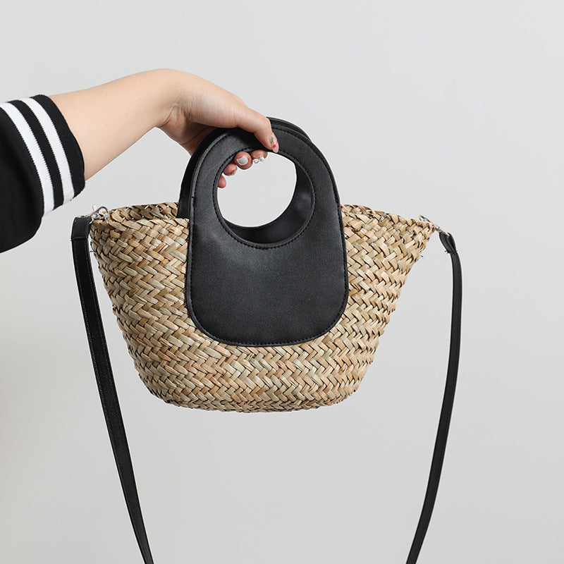 Modern handbag with combined leather handle Skanto