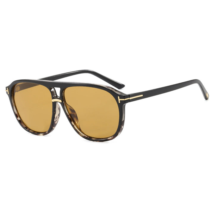 Women's square sunglasses with luxurious tortoise pattern and polarized lenses Skanto