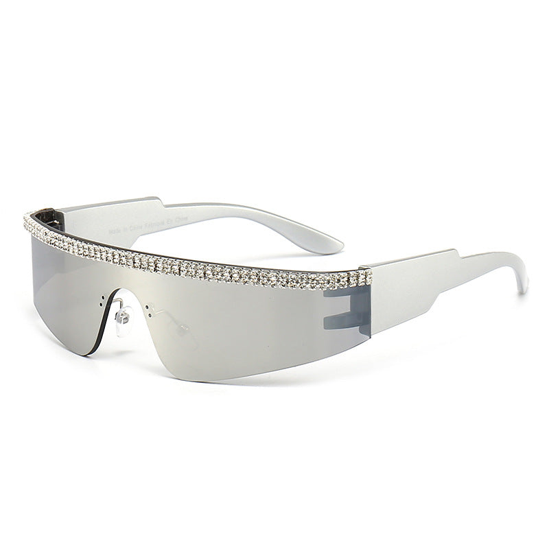 Dame Mode Glamour-solbriller med ramme dekorert med strass Skanto