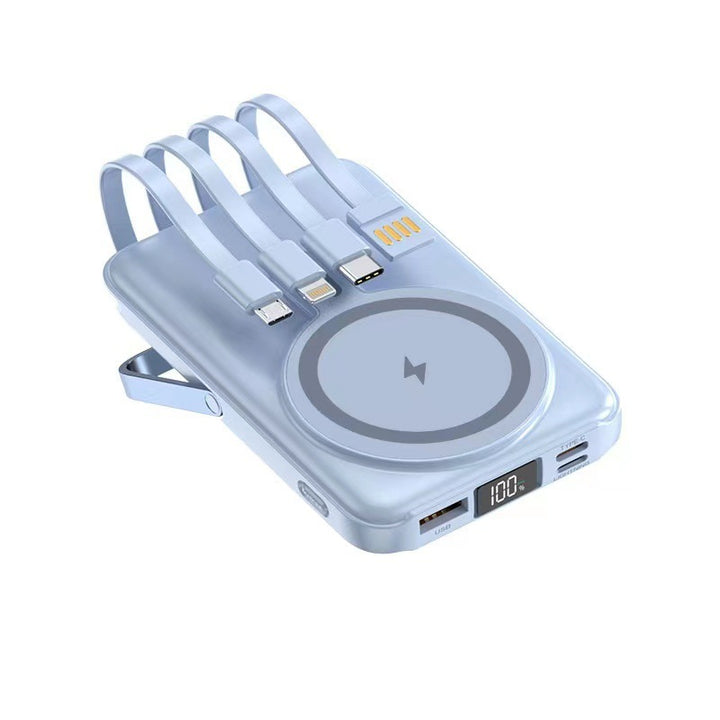 Powerbank med integrert ladekabel og magnetisk ladefunksjon Skanto