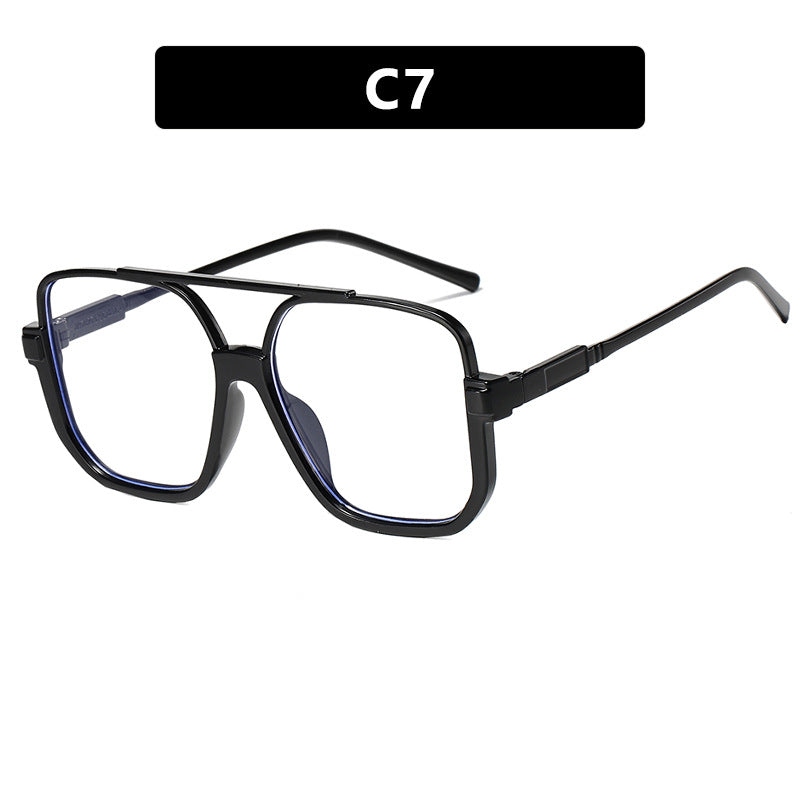 Women's square sunglasses with transparent frame and green tinted lenses Skanto