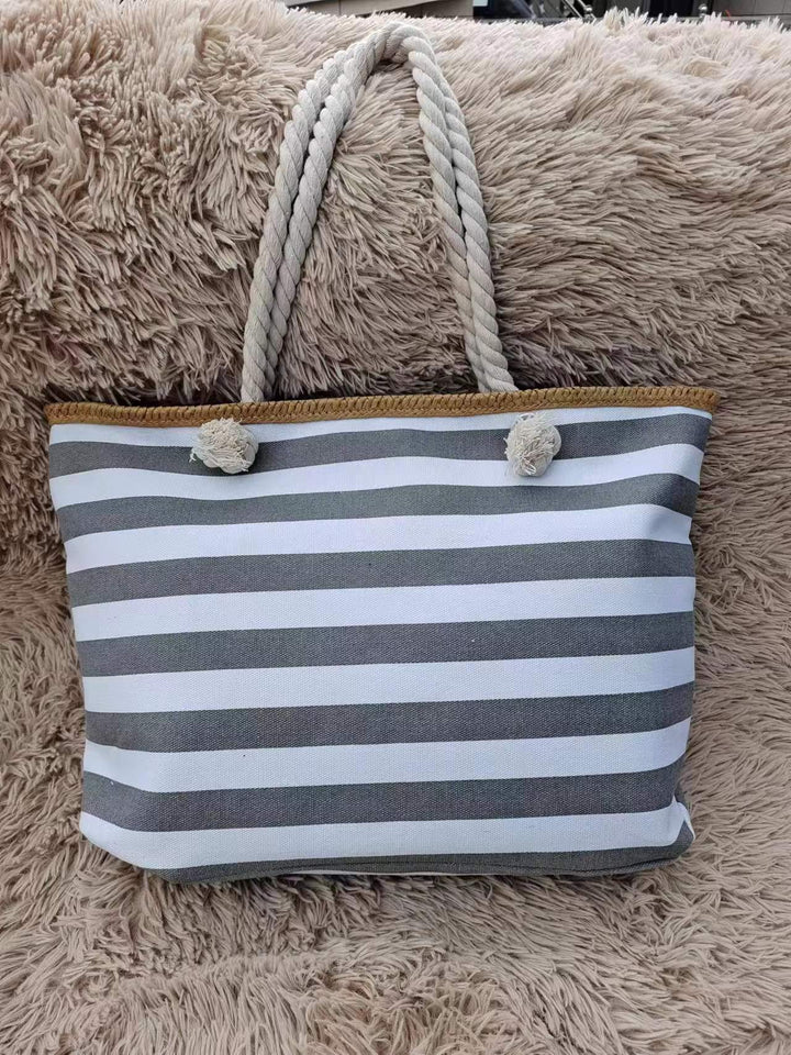 Strandveske med maritim stripe design Skanto