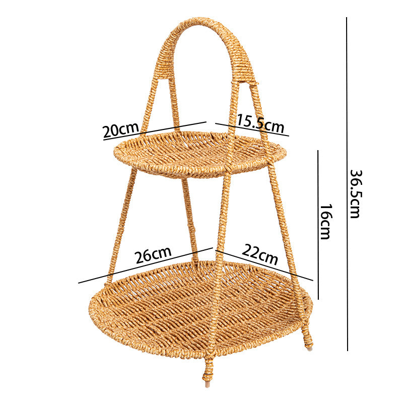 Dame Håndlaget oppbevaringskurv med rundt design Skanto