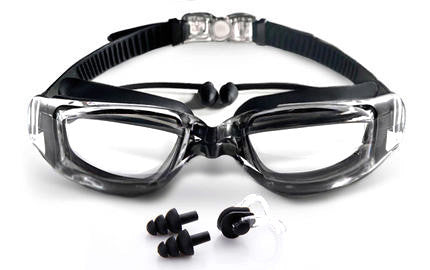 Svømmebrille med ergonomisk design og integrert ørebeskyttelse Skanto