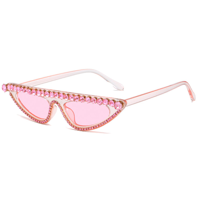 Dame Cat-Eye Solbriller med glitrende steindekor Skanto