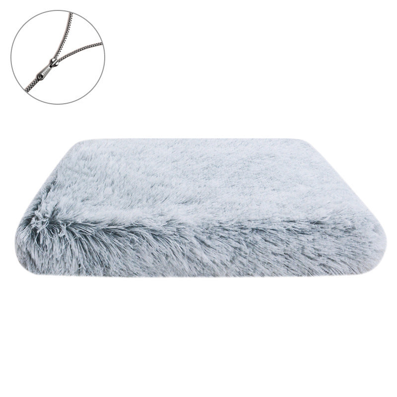 Myk faux fur sovematte hundeseng