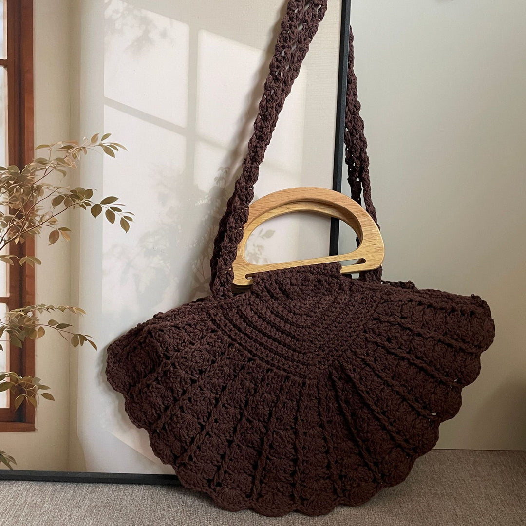 Håndknyttete skulderveske i bomull Skanto