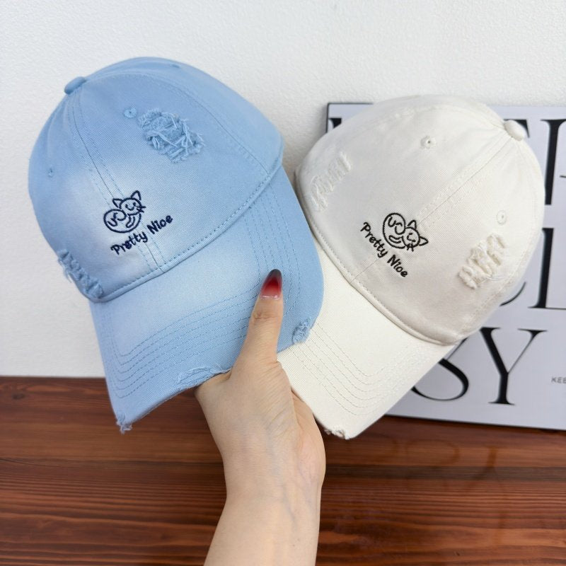 Kvinnenes Slitt Uformell Brodert Baseball Caps Skanto