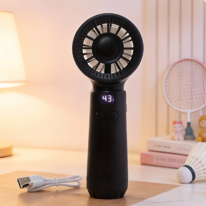 Dame Bærbar USB Håndvifte med LED-skjerm og justerbare hastigheter Skanto