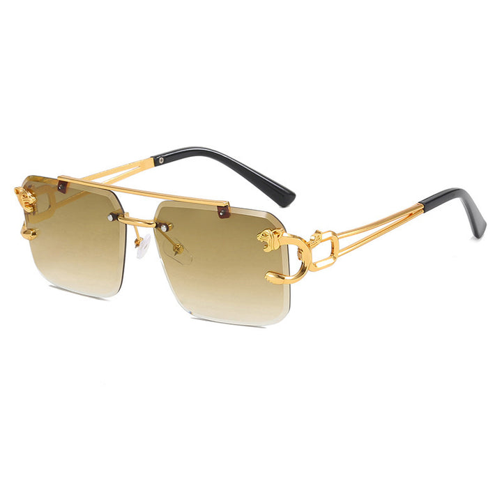 Dame kvadratisk solbrille med elegante dekorative detaljer Skanto