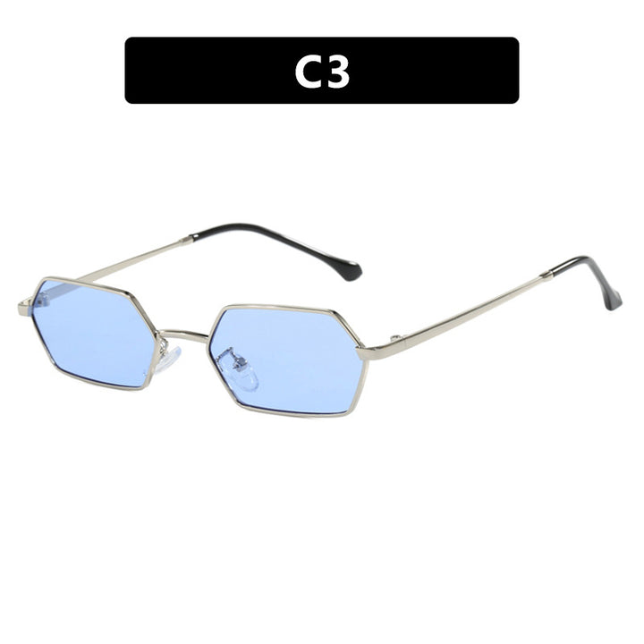 Women's hexagonal sunglasses with elegant metal frame and UV protection Skanto