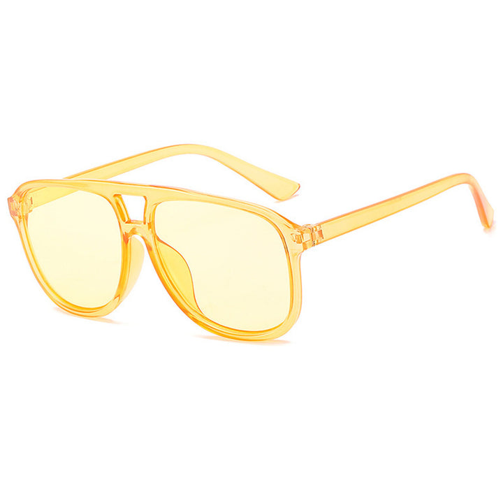 Women's fashionable sunglasses with transparent frame and blue lenses Skanto