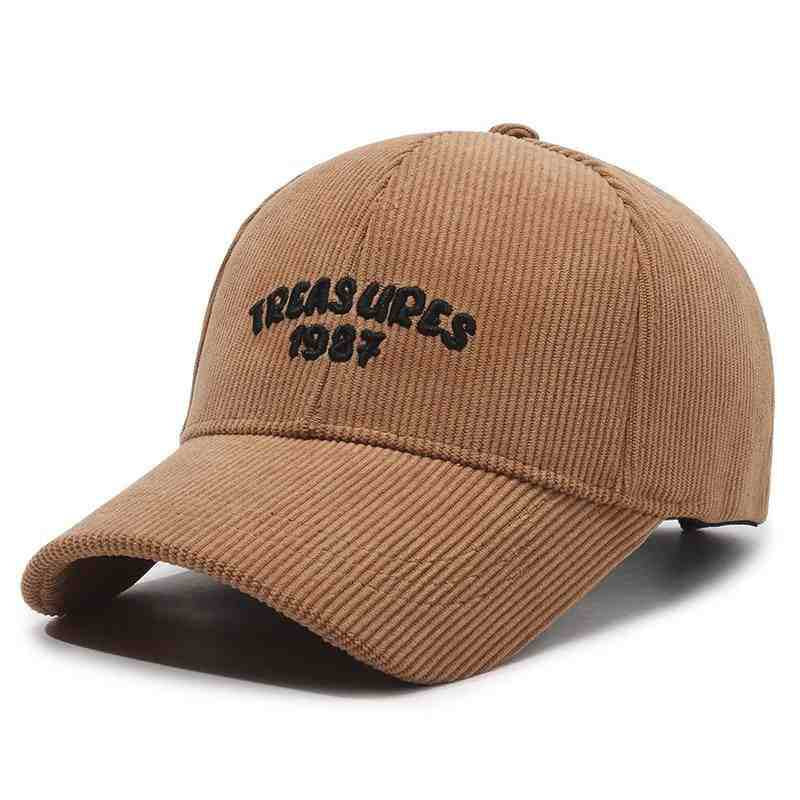 Kvinne Cordfløyel Brodert Baseball Caps Skanto