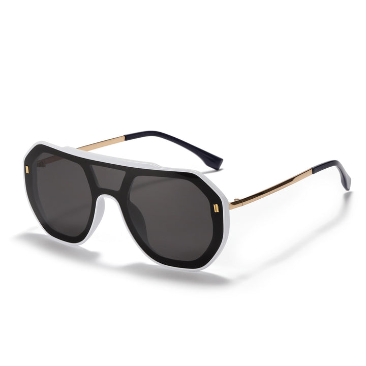 Dame oversized geometrisk solbrille med elegant ramme Skanto
