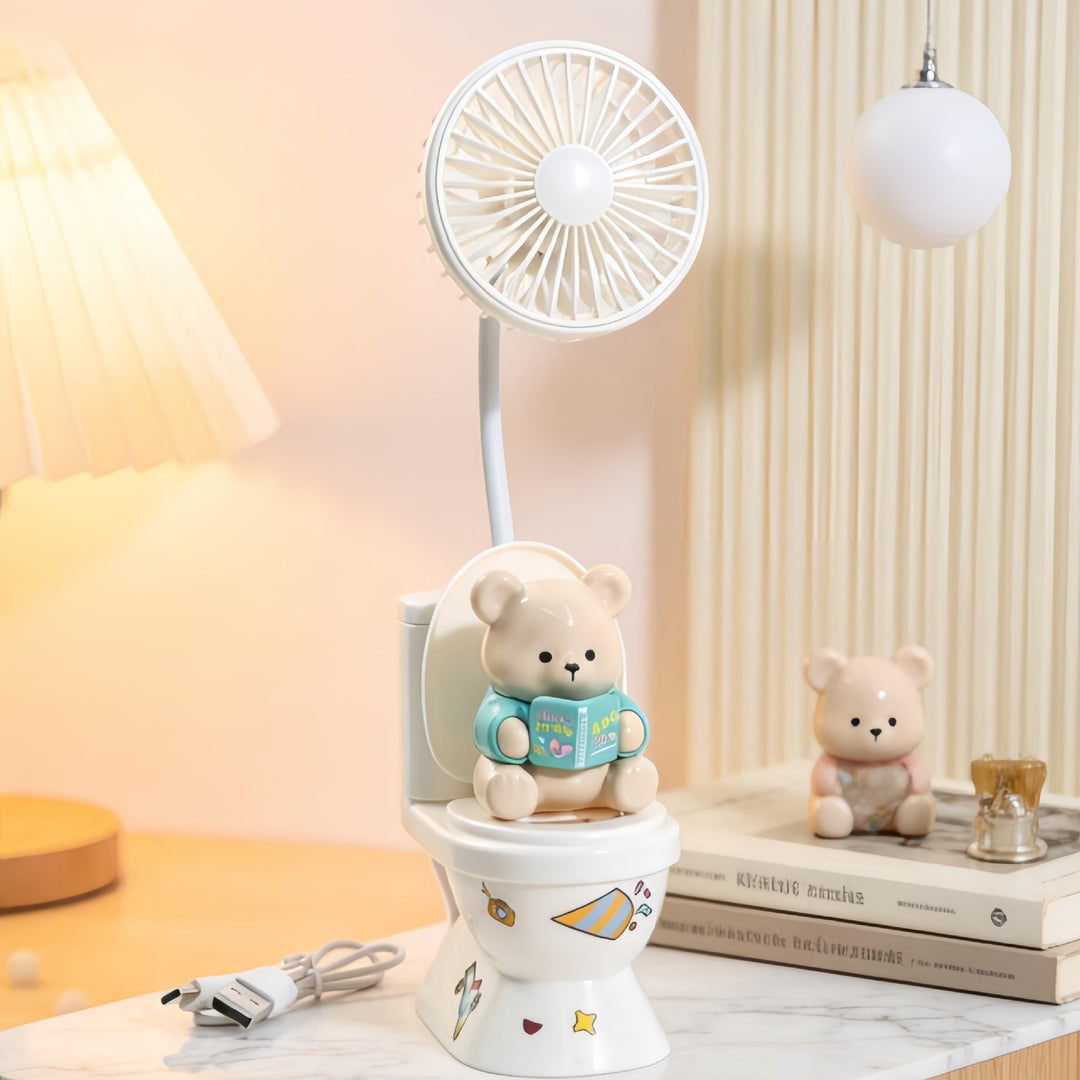 Dame bærbar mini-vifte med kreativ bjørn-design Skanto