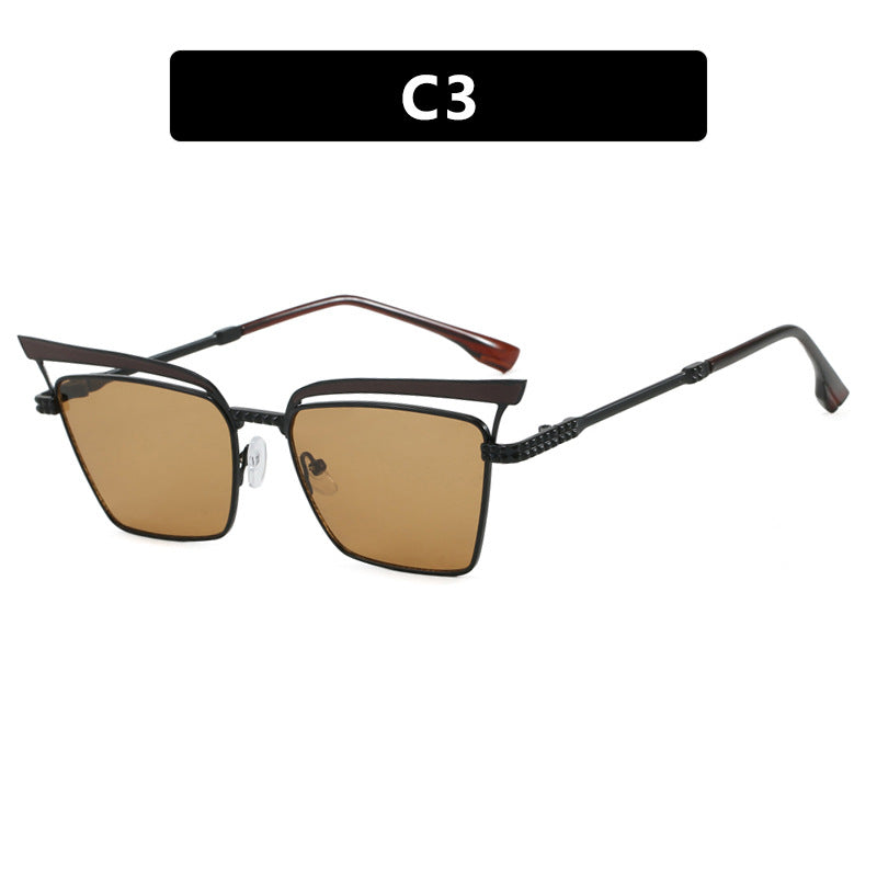 Women's square designer glasses with filigree metal frame Skanto