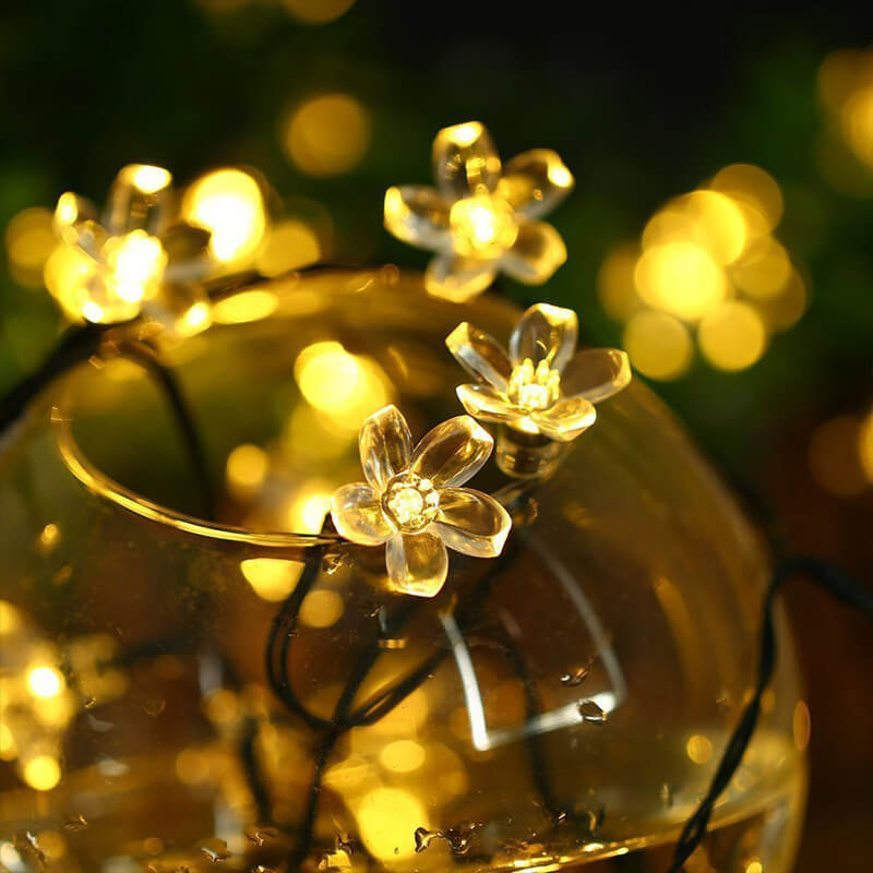 Norvo | LED Solar Sakura String Lights Vanntette Utendørs Fe Blomster Lys